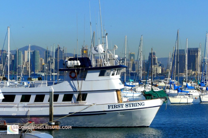 The "First String" moored at San Diego Harbor