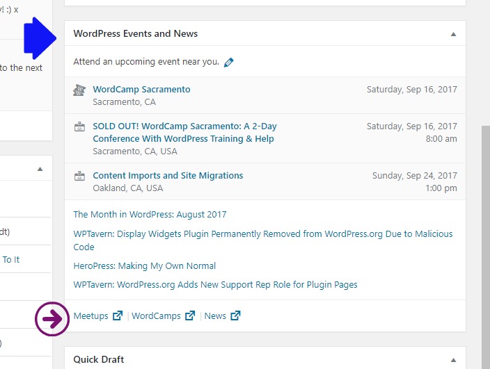 WordPress Admin Panel Info