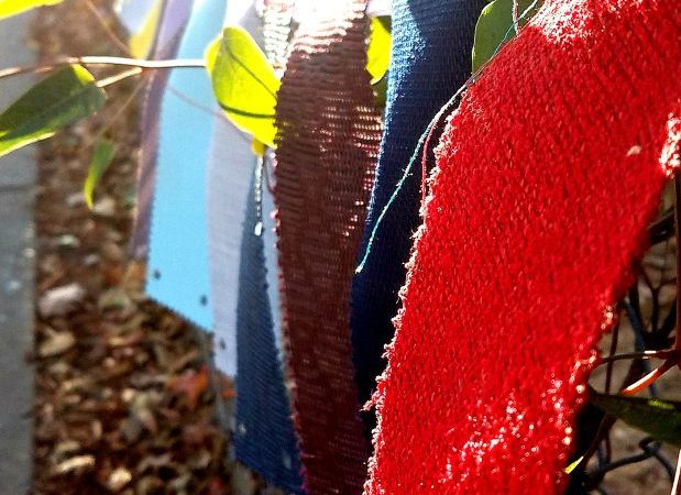 Textures of autumn flags
