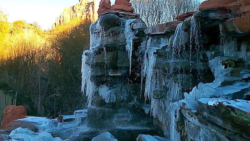 Ice Frozen in Fountain